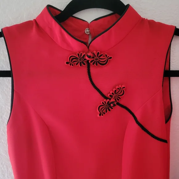 Vintage 90s Y2K Handmade Cheongsam Dress And Cropped Jacket Asian Style XS - Picture 5 of 14